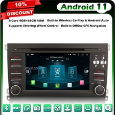 8-Cœurs 4G+64GO Android 14 Autoradio Porsche Cayenne GPS CarPlay DAB+ BT TNT DVD