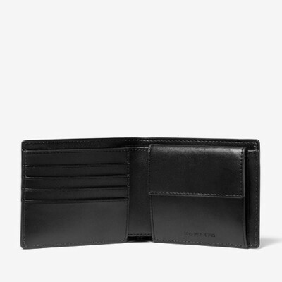 Buxton Men's Emblem Double ID Billfold Wallet - Nappa Lambskin Leather, Multiple Card Slots