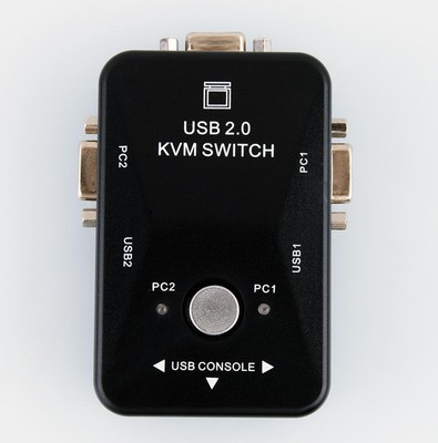 USB 2 Ports KVM Key-Press Switch Device Keyboard Monitor For Desktop/Computer a