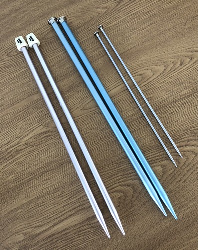 Vintage Susan Bates Single Point Knitting Needles Silvalume. Lot Of 3