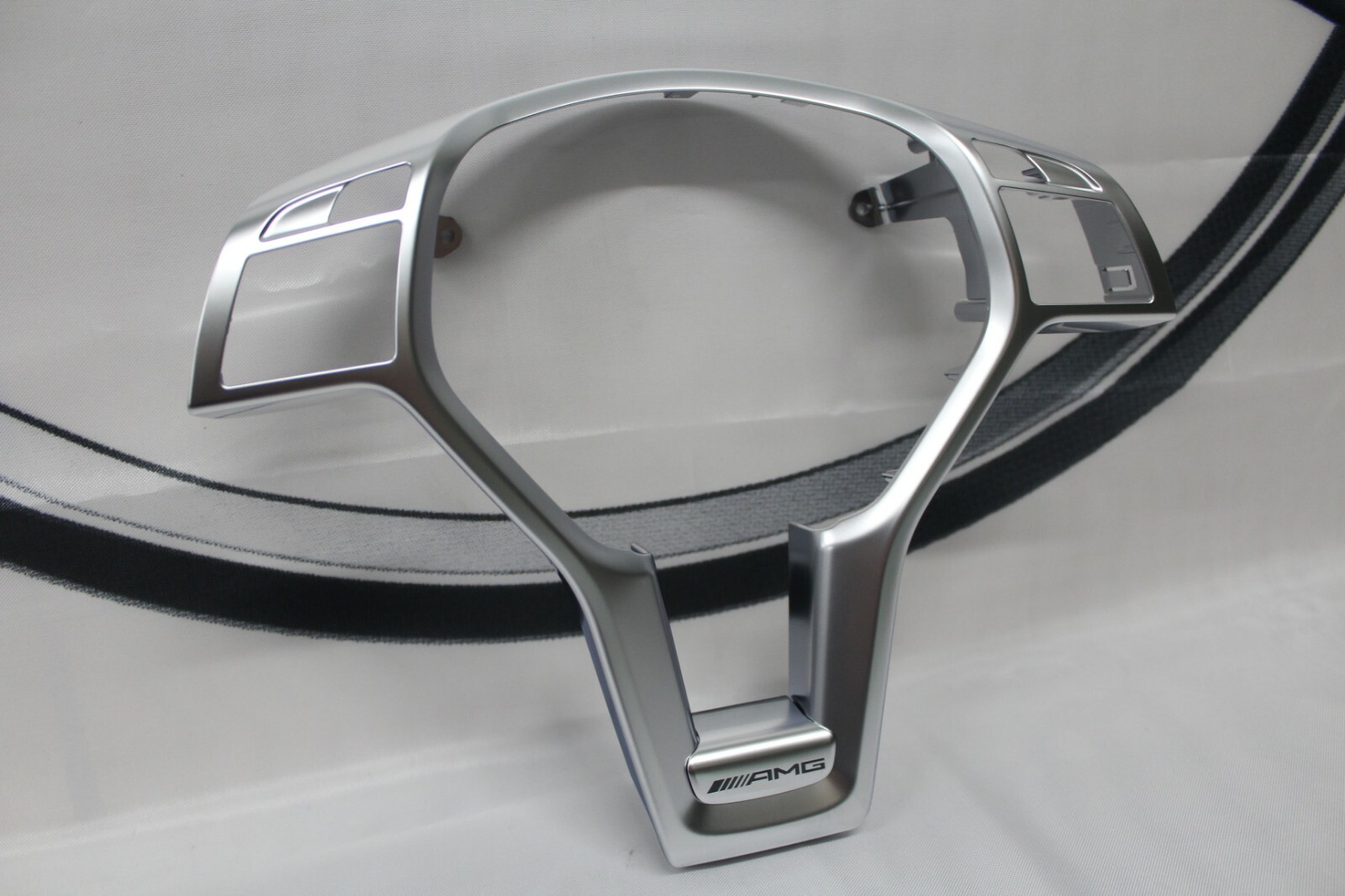 NEW Genuine Mercedes-Benz Steering Wheel AMG Logo Chrome Silver  