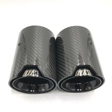 2pcs Glossy Black Carbon Fiber Exhaust Tips for BMW M2/M3/M4