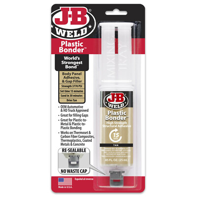 J-B Weld PLASTIC BONDER STRUCTURAL ADHESIVE | TAN | 15-MIN 3770-PSI RE-SEALABLE
