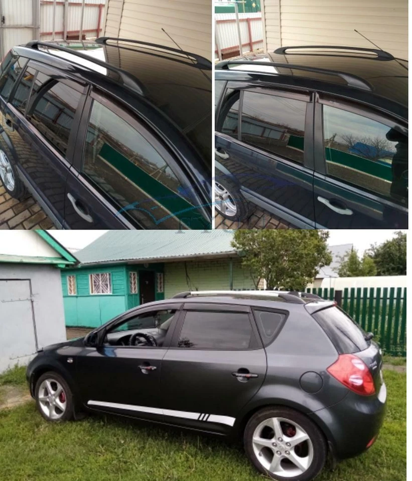 2Pcs Black Aluminum Alloy 1.4M Car Top Frame Decoration Accessories Luggage Rack Foto 4 de 4