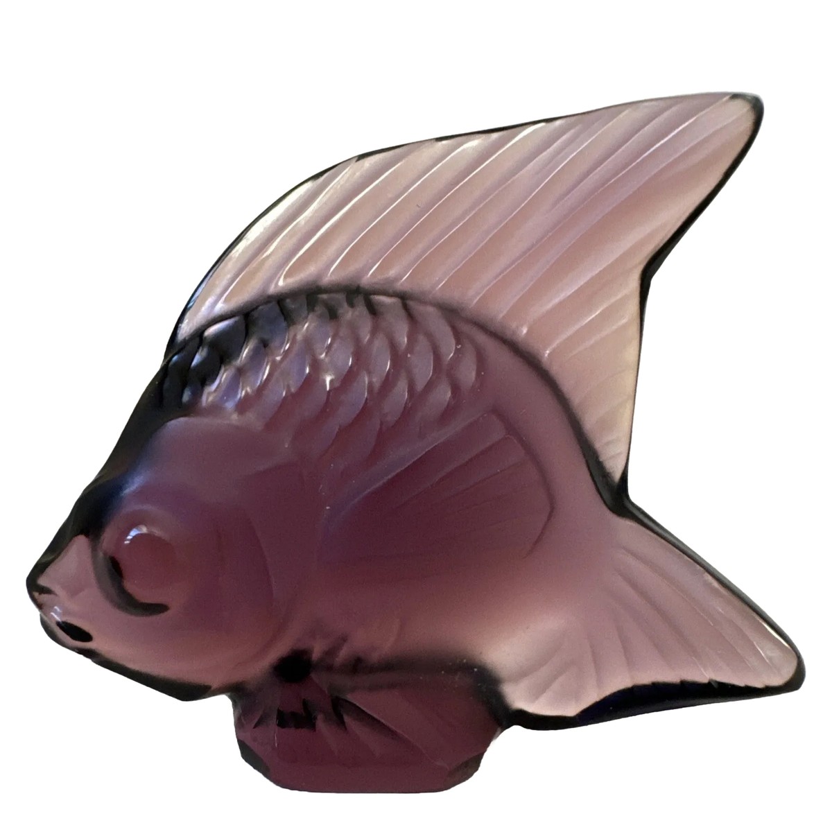 Lalique Paris Signed Frosted Crystal Purple Angel Fish | eBay