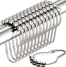 Shower Curtain Hooks Rust Proof Stainless Steel Shower Curtain Rings, Set of 12