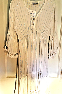 Womens white dress with gold and silver accents-one size. | eBay Womens white dress with gold and silver accents-one size. | eBay