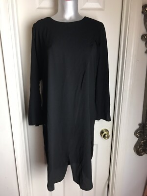 NEW JULES & LEOPOLD -SIZE S -  BLACK SHEER FAUX WRAP -LINED -TUNIC TOP / BLOUSE 