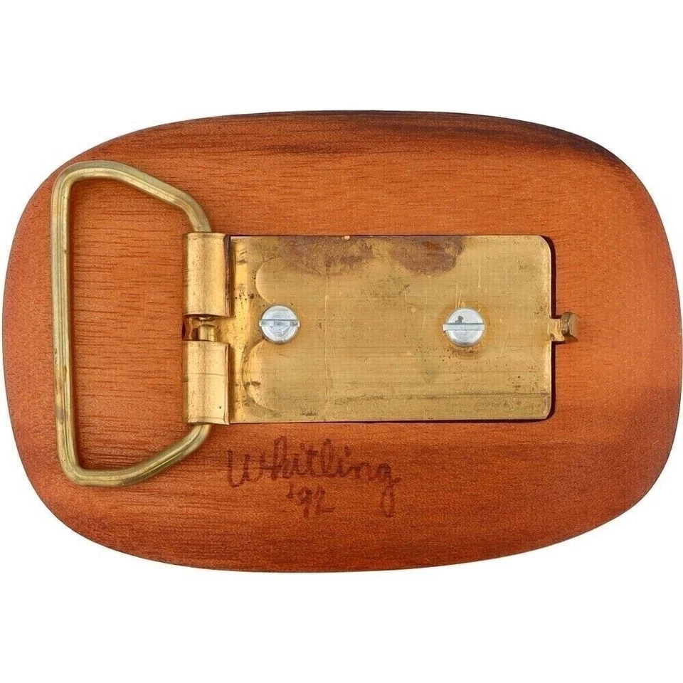 Madera Plata Nuevo Oso Zuni Nativo Americano Hecho a Mano Años 90 Nuevo de Lote Antiguo Hebilla de Cinturón Foto 2 de 4