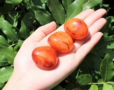 Carnelian Palm Stone: 'AA' Grade Hand Polished Carnelian Pebble