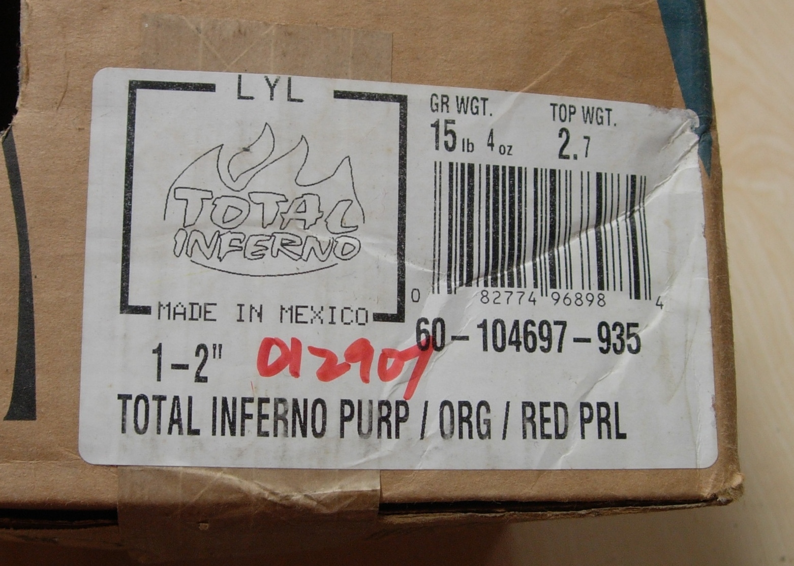 15# 4oz NIB 2006 Brunswick Bowling Ball Total Inferno 15 lbs LYL32019