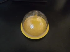 Yellow Base Lemon Keeper Clear Hammered Plastic Screw on Lid Round