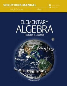 Details About Elementary Algebra Solutions Manual By Harold R Jacobs English Paperback Book - 