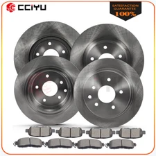 Front Rear Solid Brake Rotors Ceramic Pads For 06-07 Chevrolet Malibu LT 2.2L