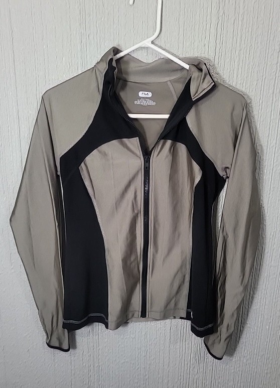 Giacca FILA bronzo nero full zip con fori per il pollice taglia small