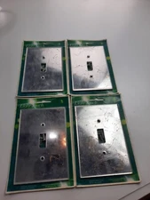 4 Vintage NOS  Light Touch Switch Plate Edmar Creations Clear w/splattering