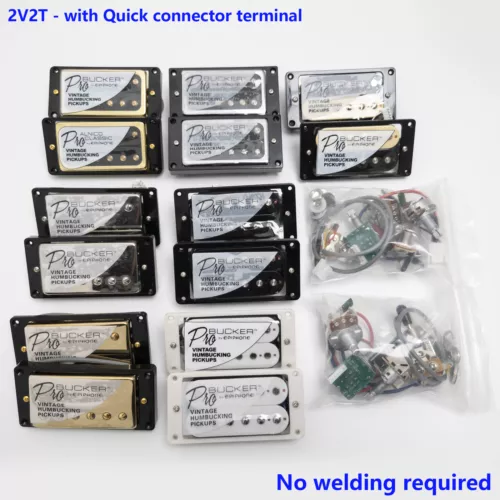 For Gibson Epiphone ProBucker Humbucker Pickup 2V2T Push Pull Wiring Harness Set