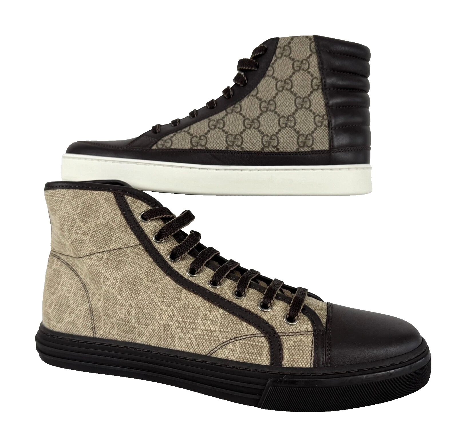 Chaussures baskets montantes marron Gucci neuves authentiques hommes style Mis Match 7,5 US 7 UK 41
