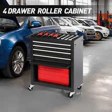 Mechanics Steel Tool Cart 4-Drawer Rolling Tool Chest Storage Cabinet for Garage