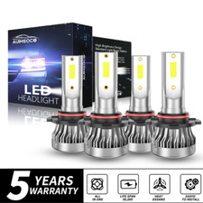 9005 9006 LED Headlights Kit Combo Bulbs 6500K High Low Beam Super White Bright