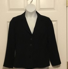 Chico's Blazer Black Career Chico's Size 1 Medium 2 buttons Lined