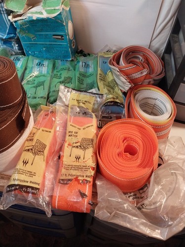 Vintage LargeLot Lawn Chair Webbing Re-Web Kits Multi Colors Hardware - Picture 11 of 14