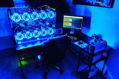 Cryptocurrency Minging Rig, AI Rendering, Brute Forcing Hash Machine GPU MINING