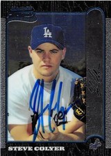 Steve Colyer autographed baseball card (Dodgers) 1999 Bowman Chrome Rookie #387