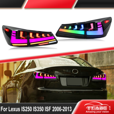 TT-ABC RGB LED Tail Lights Fit For Lexus IS250 IS350 ISF 2006-2013 Smoked Lens