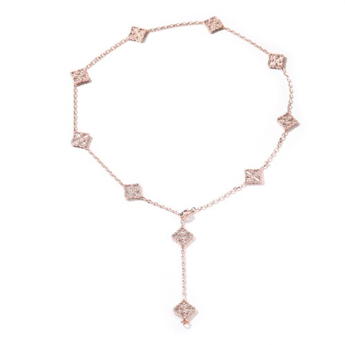 Clavicle Chain Four-leaf Clover Flower Pendant Necklace Adjustable Jewelry - Picture 17 of 17