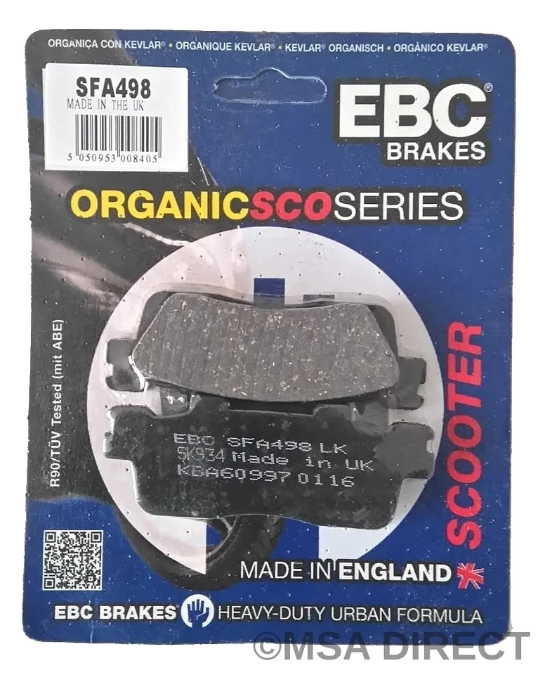 Pastillas de freno de disco traseras EBC para KYMCO DOWNTOWN / SUPER DINK 300 (2009 a 2015) Foto 2 de 4