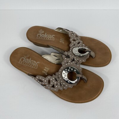 Rieker Womens Shoes EU 39 US 8 Antistress Medallion Strap Sandal Faux Leather