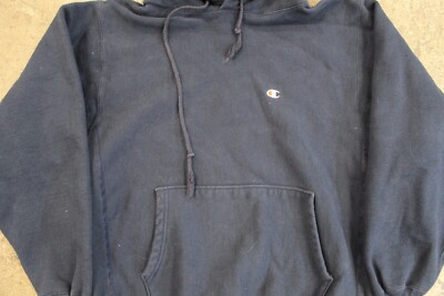 トップス 90s Champion Reverse Weave M WILLIAMS Vintage 90s Champion Reverse Weave Navy Blue Blank Hoodie