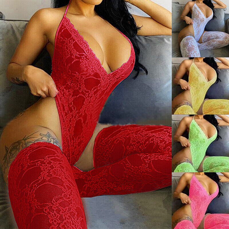 Sexy Dessous-Set Bustier-Body Und Hohe Strümpfe