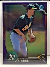 Chad Pinder 2016 Bowman Chrome Prospect PURPLE Refractor #'d/250 - OAKLAND A's