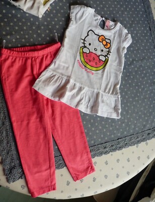 HELLO KITTY süßes Set, Leggings mit T-Shirt / Kleid - 92 - Mädchen - TOP - Foto
