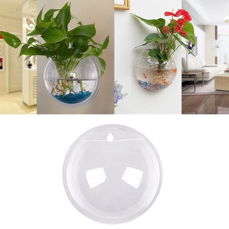 Acryl Wandmontage Hängend Fischglas Aquarium Beta Goldfisch Aufhänger Pflanze - Bild 4 von 4