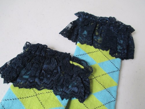 Neu mit Etikett Matilda Jane MALEN NACH ZAHLEN Irland Argyle marineblaue Spitzensocken Größe S - Bild 3 von 4