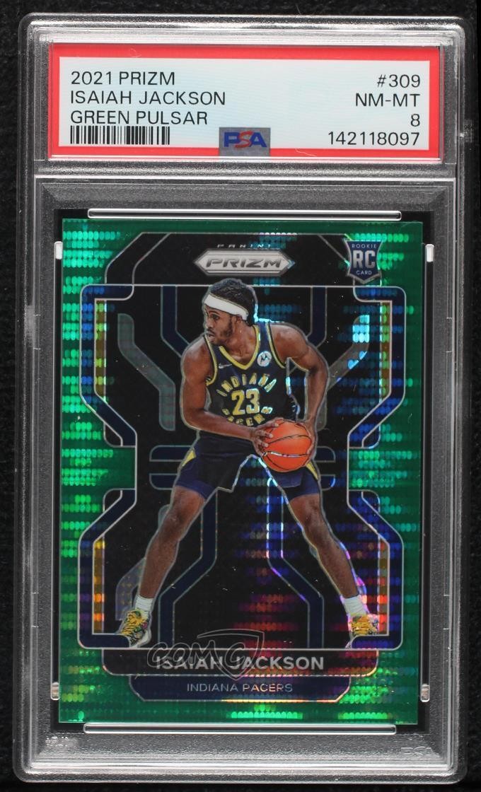 2021-22 Panini Prizm Green Pulsar Prizm 24/25 Isaiah Jackson #309 Rookie RC 8d9