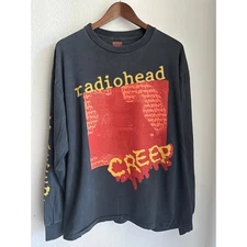 Radiohead "Pablo Honey Creep" Vintage T-shirt Reprint Brockum Tag Long Sleeve