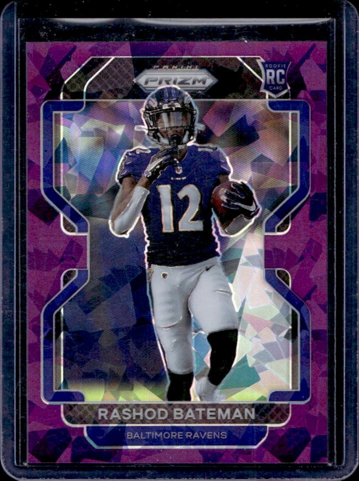 2021 Prizm Rashod Bateman RC Purple Ice Rookie #7/225 Ravens