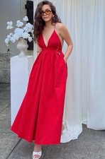 Zara WOMENS ZW COLLECTION Red Open-Back Dress Size S Ref 2816/653 New with Tags