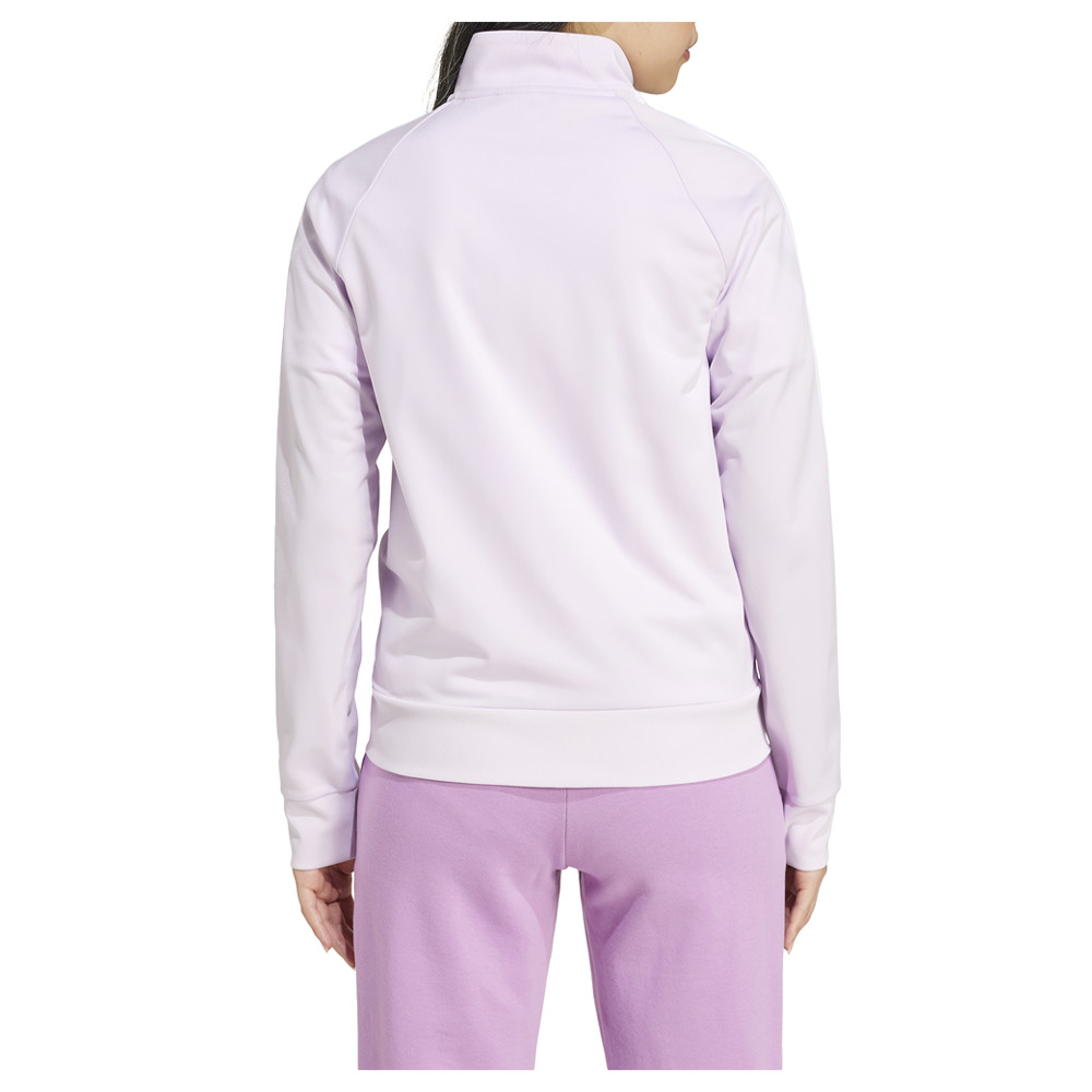 adidas Primegreen Essentials Warm Up Full Zip Jacket Womens Purple Casual Athlet thumbnail 2