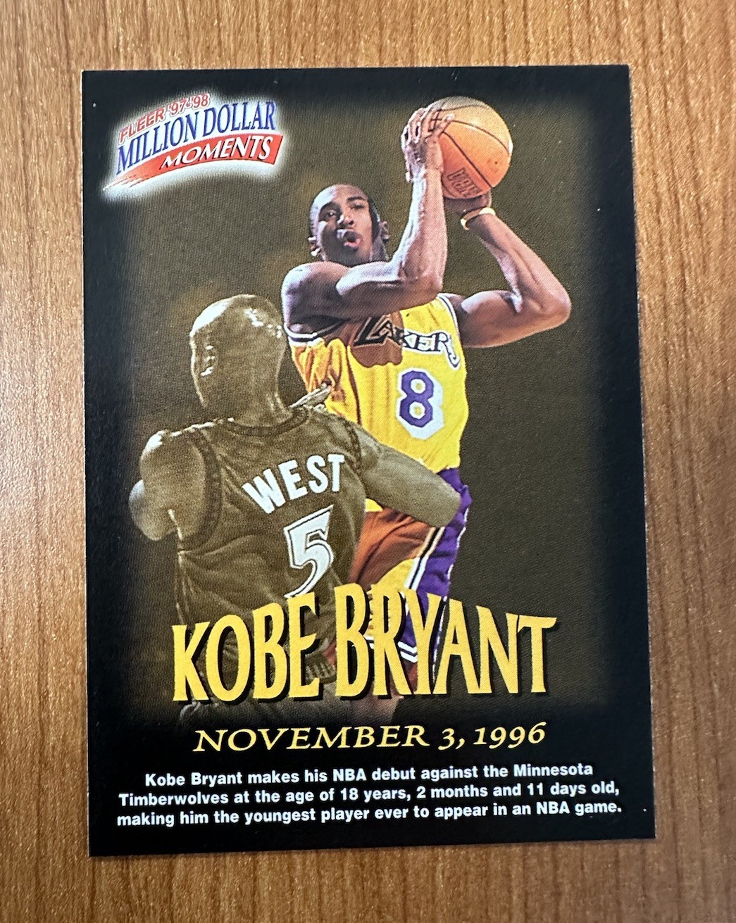 1997-98 Fleer - Million Dollar Moments Contest Kobe Bryant #31 NM-MT 2nd year
