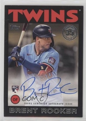 2021 Update 1986 Topps Baseball Black 105/199 Brent Rooker Rookie Auto RC 06z2