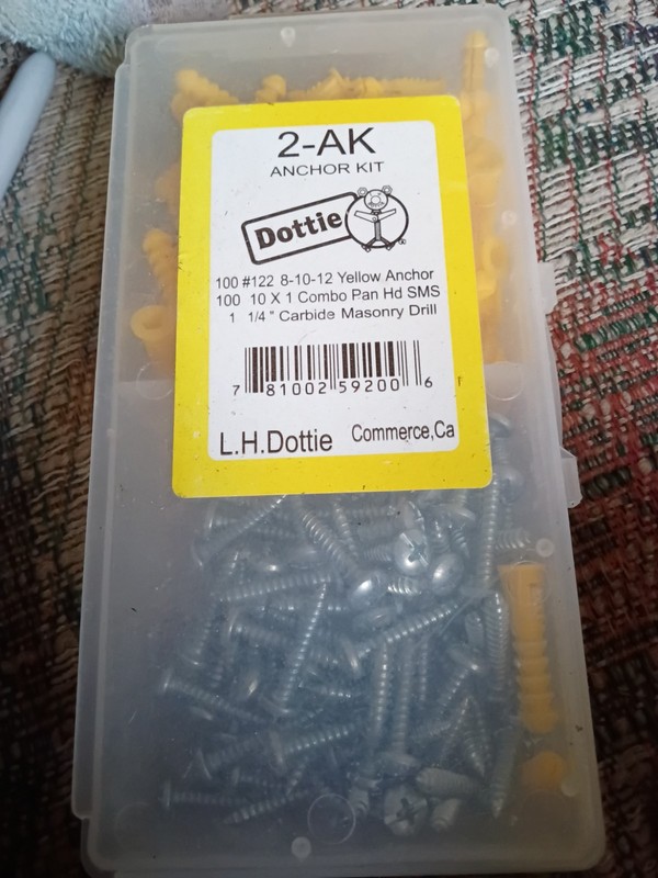 Dottie #10 anchor kit Anchor Yellow Combo Pan Masonry Drill Screw Box
