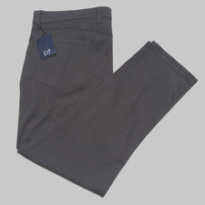 GAP Khaki Pants Mens 40 x 30 Soft Stretch Twill Classic Slim Gray 5 Pocket NWT