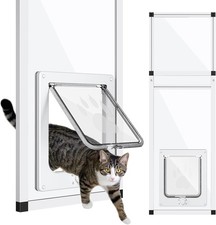 Vertical Cat Door for Window Fits 41"-62" Height Window 1-Min Install