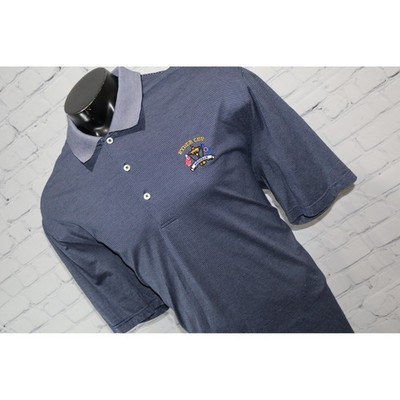 Bobby Jones Polo Shirt Mens XXL Blue Striped Ryder Cup Medinah Golf Short Sleeve