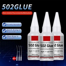 Loolifl 3pcs 502 Super Glue Instant Quick-drying Cyanoacrylate Adhesive Leathe